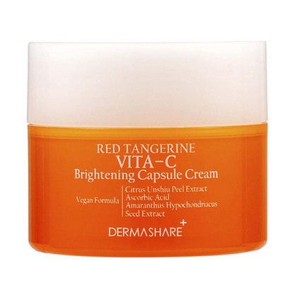 Антиоксидантный крем для выравниваниия тона кожи с витамином С Dermashare Red Tangerine Vita-C Brightening Capsule Cream 50мл