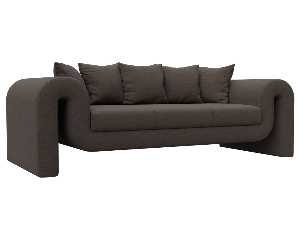 Диван прямой Волна, Амур 05 коричневый, Рогожка, 124034