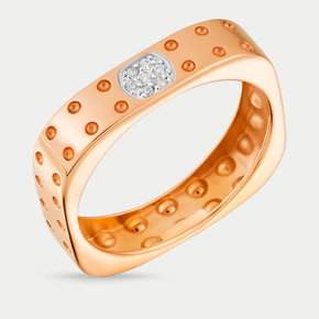 Кольцо из розового золота 585 пробы для женщин с фианитами (арт. 4189)