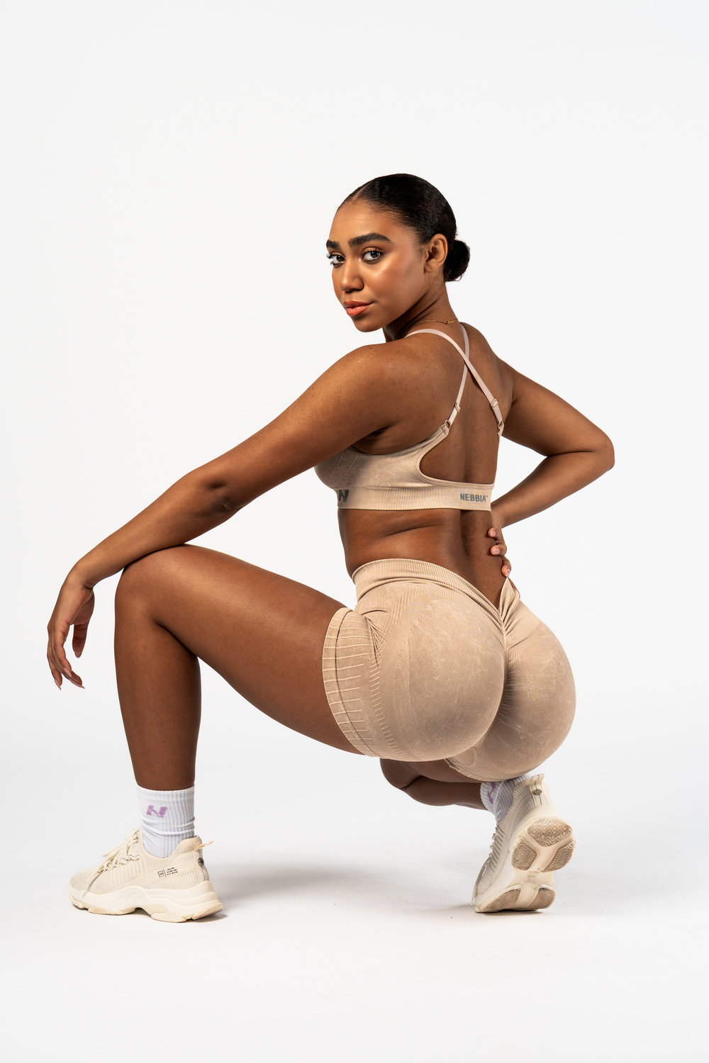 Шорты High Waisted Push-Up Shorts TOTALLY SEAMLESS 304 Кремовые