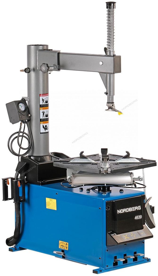 NORDBERG (4639B 380) Станок шиномонтажный полуавтомат, двухскоростной, стол с накладками, взрывная накачка, 380 В, синий