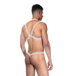 Белое мужское боди из широких резинок (Размер: S-M) (Цвет: белый)