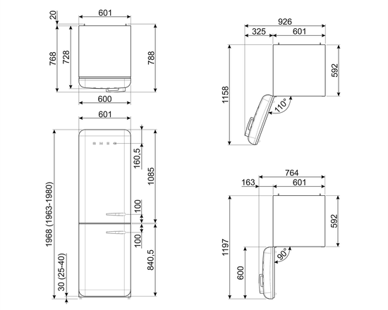 Холодильник Smeg FAB32LPB3