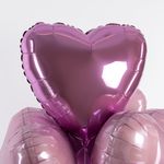 F Шар Сердце 18''/46 см, светло розовый Металлик Pink (БГ-15)