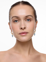 Серьги "Whale Amour" gold голубой агат