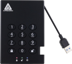 Apricorn Aegis Padlock 500GB — Аппаратно-шифруемый внешний жесткий диск Военное шифрование AES 256-bit XTS и защита от физического взлома