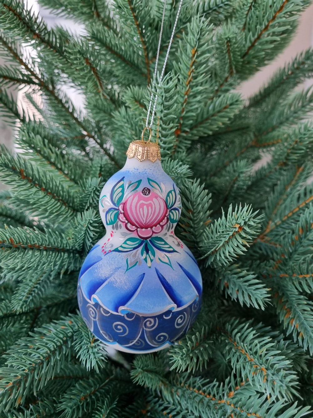 Матрешка стеклянная Снегурочка