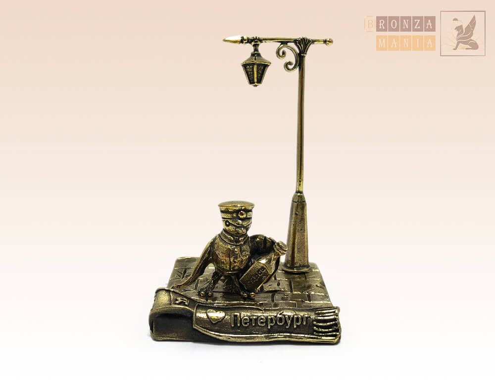 фигурка Чижик-Пыжик с бутылкой-штофом - Люблю Питер под фонариком