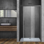 Душевая дверь Soft VDS-3SO140CLGM, 1400, вороненая сталь, стекло прозрачное