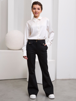 Брюки классические для девочки клёш чёрные