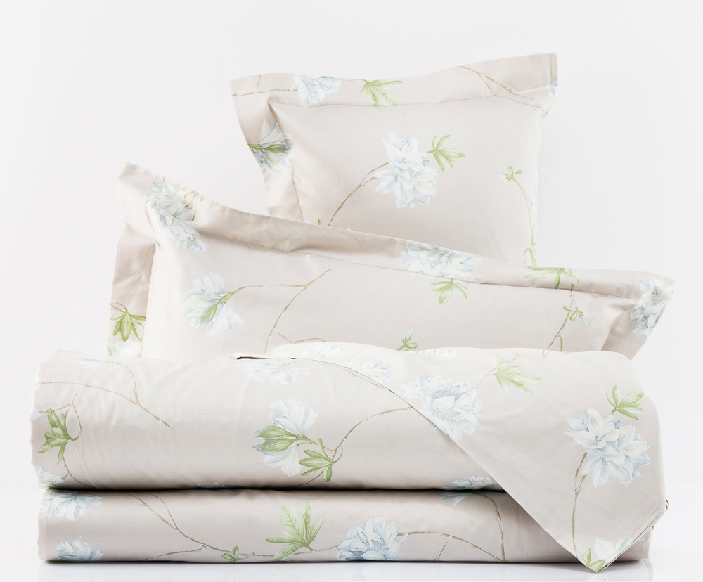 Постельное белье 2 спальное евро макси Mirabello Azaleа голубое