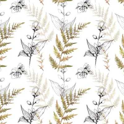 Жасмин и папоротник на светлом