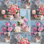 Бумага В листах 10 шт "Цветы и листья" 70 х 70 см (Микс)