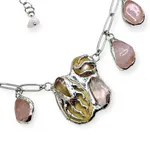 Чокер Reglow Lab waves Mc-Ch-3 галька жемчуг розовый кварц