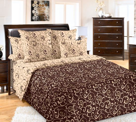 Евро комплект постельного белья Вензель сатин