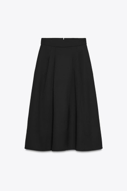 ZARA ЮБКА МИДИ-КЛЁШ, ЧЕРНЫЙ