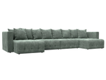 Диван П-образный Лига-052 НПБ Лонг, BRUT 08 ВЕЛЮР зеленый