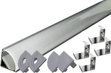 Комплект 1616, угловой, диффузор белый, 3 м, белый