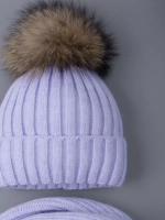 Шапка зимняя для девочки и снуд вязаные