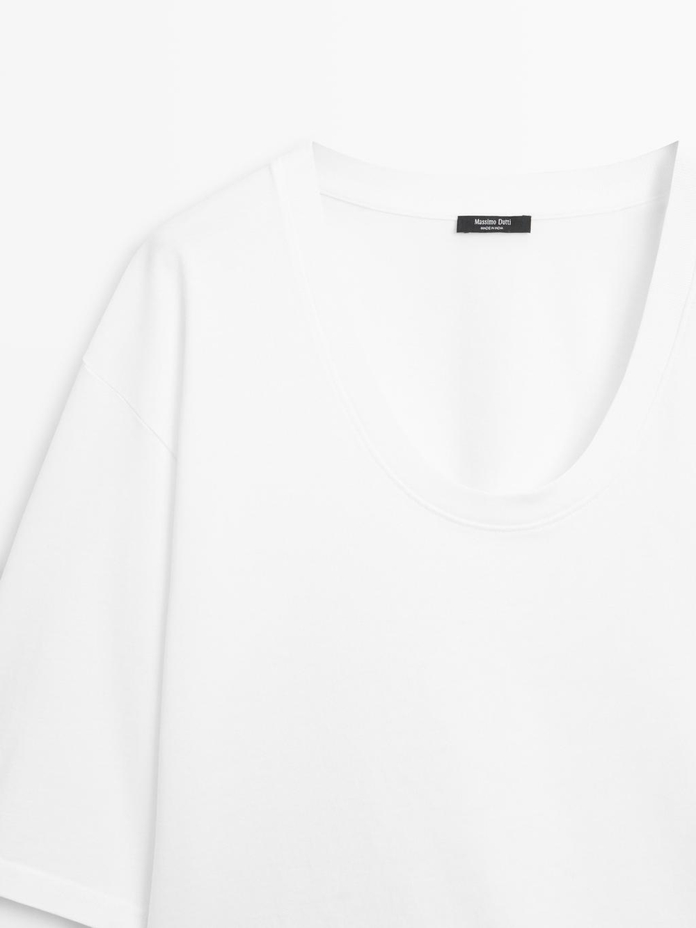 Massimo Dutti Футболка с высоким воротником, белый