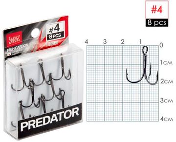 Крючки-тройники Lucky John PREDATOR LJH234 №4, 8 шт.