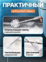 Ершик для унитаза напольный с подставкой, ершик туалетный светло-серый