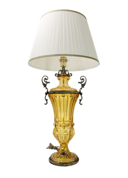 Olympus Brass Лампа настольная из венецианского стекла на бронзовом основании с абажуром