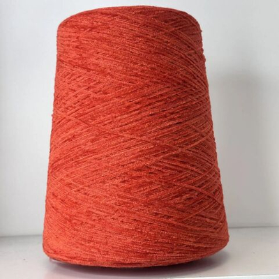 VELUTTO - E. Miroglio; 45% вискоза, 55% акрил фибра; велюр; 600м/100гр; col. YF8, цвет: красно-оранжевый «пламя»