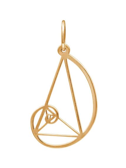Фото подвески золотое сечение из серебра с позолотой, вид сзади