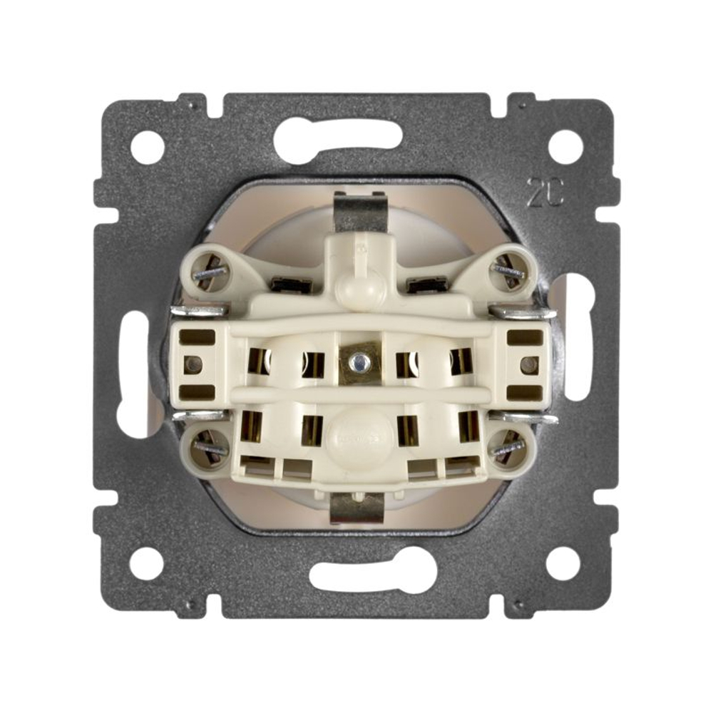 Розетка 1-м СП Valena 16А IP21 с заземл. на винтах механизм бел. IEK 774420