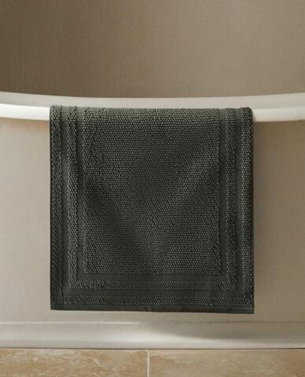 ZARA HOME КОВРИК ДЛЯ ВАННОЙ ИЗ ХЛОПКА С АНТИСКОЛЬЗЯЩЕЙ ПОВЕРХНОСТЬЮ, АНТРАЦИТОВЫЙ