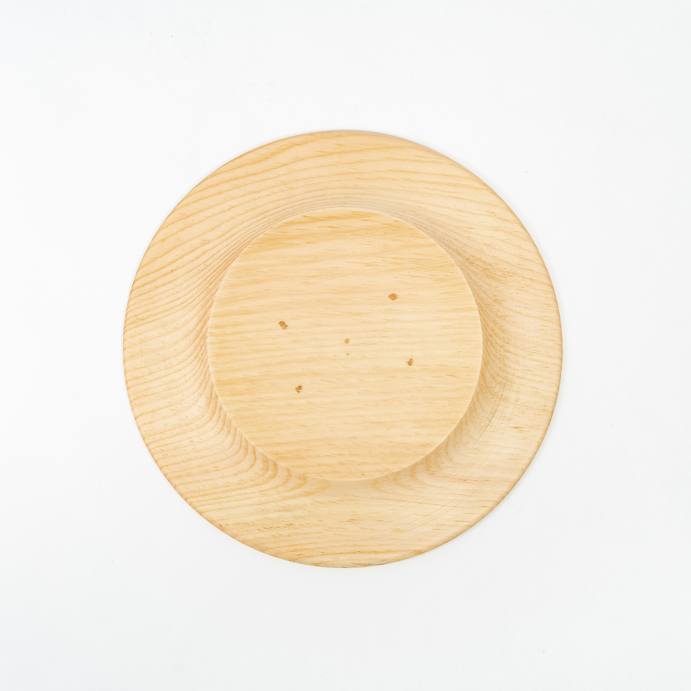 Деревянная плоская тарелка из сибирского кедра 205 мм T169