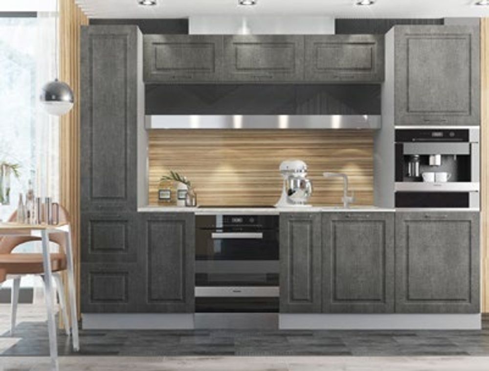 Модульный кухонный гарнитур «Капри» 2800 (камень темный), ЛДСП/МДФ, ДСВ Мебель