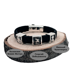 Серебряный браслет с иконами