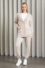 1849 Кардиган женский (бежевый меланж)
