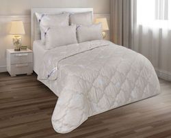 Одеяло всесезонное 1,5-спальное 140х205 "Овечья шерсть", глосс-сатин