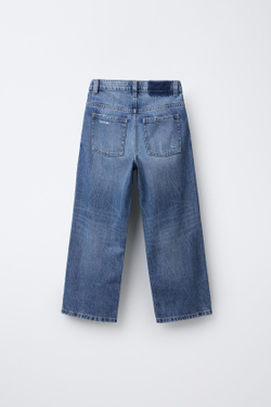 ZARA ДЖИНСЫ WIDE LEG, ВЫЦВЕТШИЙ СИНИЙ