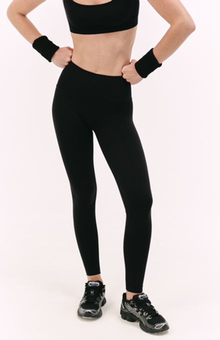 Леггинсы женские пуш-ап с высокой посадкой Feel-Strong (Черный)