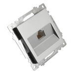 Розетка компьютерная 1-местная RJ-45 (механизм), STEKKER GLS00-7107-03, серия Катрин, серебро 39585