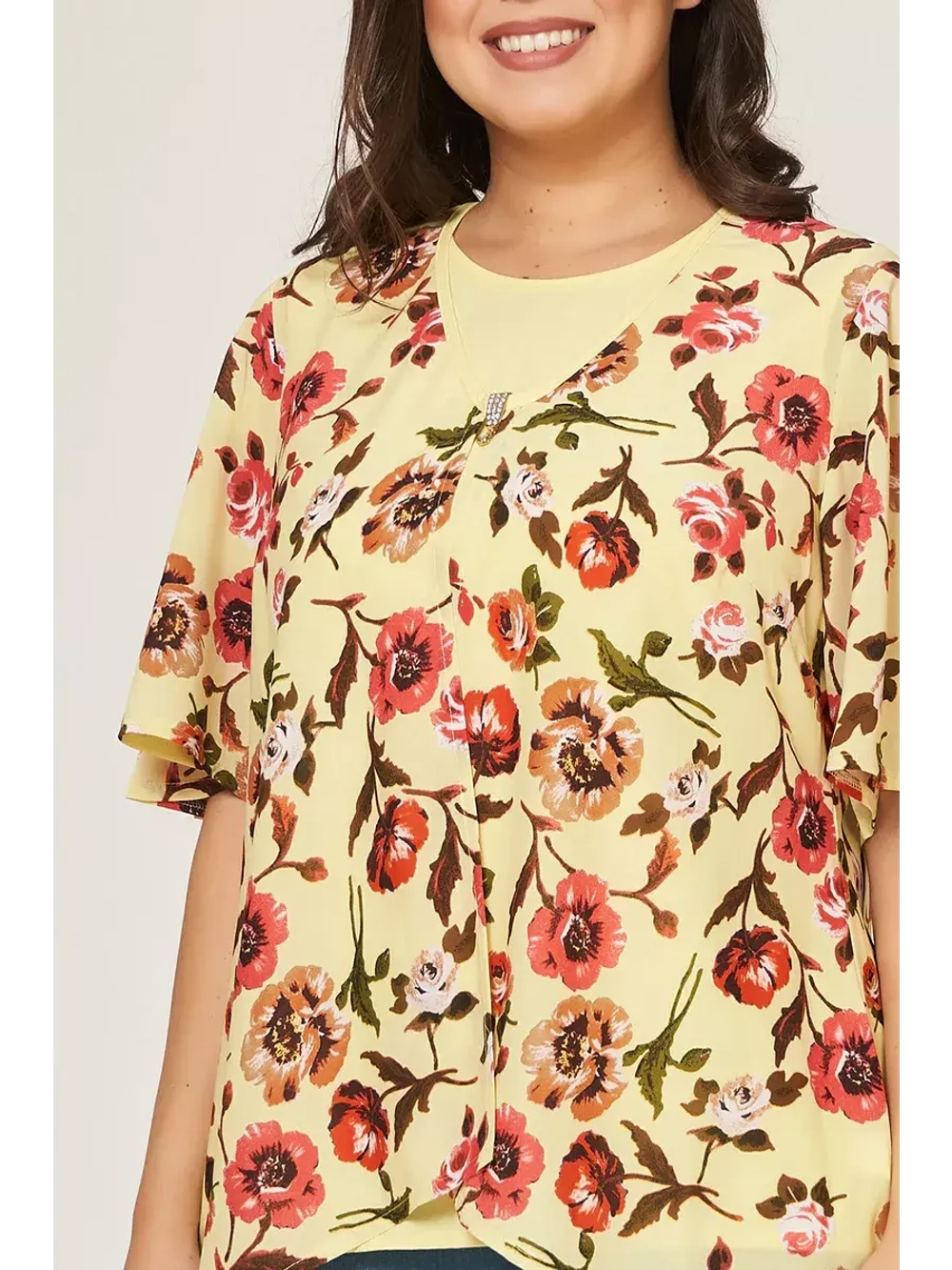 Блузка двухслойная топ + накидка