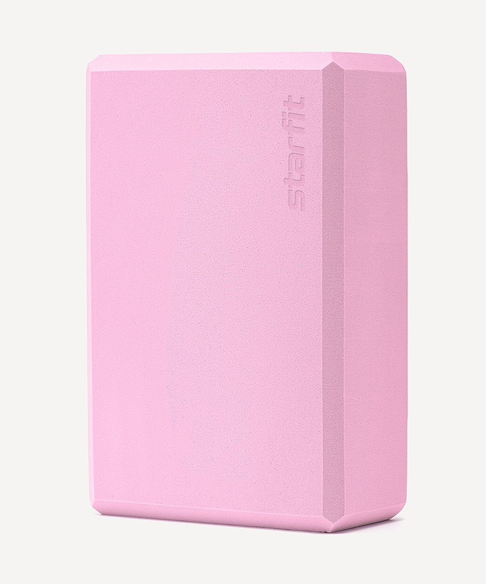 Блок для йоги YB-200 EVA, розовый пастель