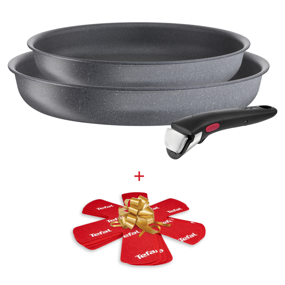 Набор посуды со съемной ручкой Tefal Ingenio Natural Force 3 предмета 22/26 см L3969202 + протекторы
