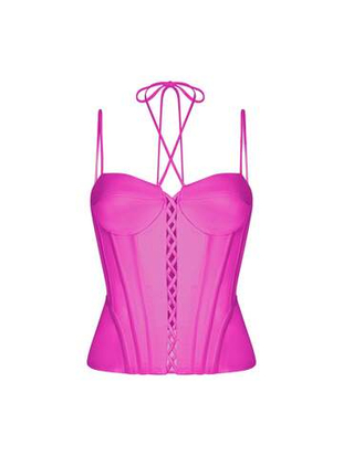Топ бюстье корсетного типа из сатина со шнуровкой