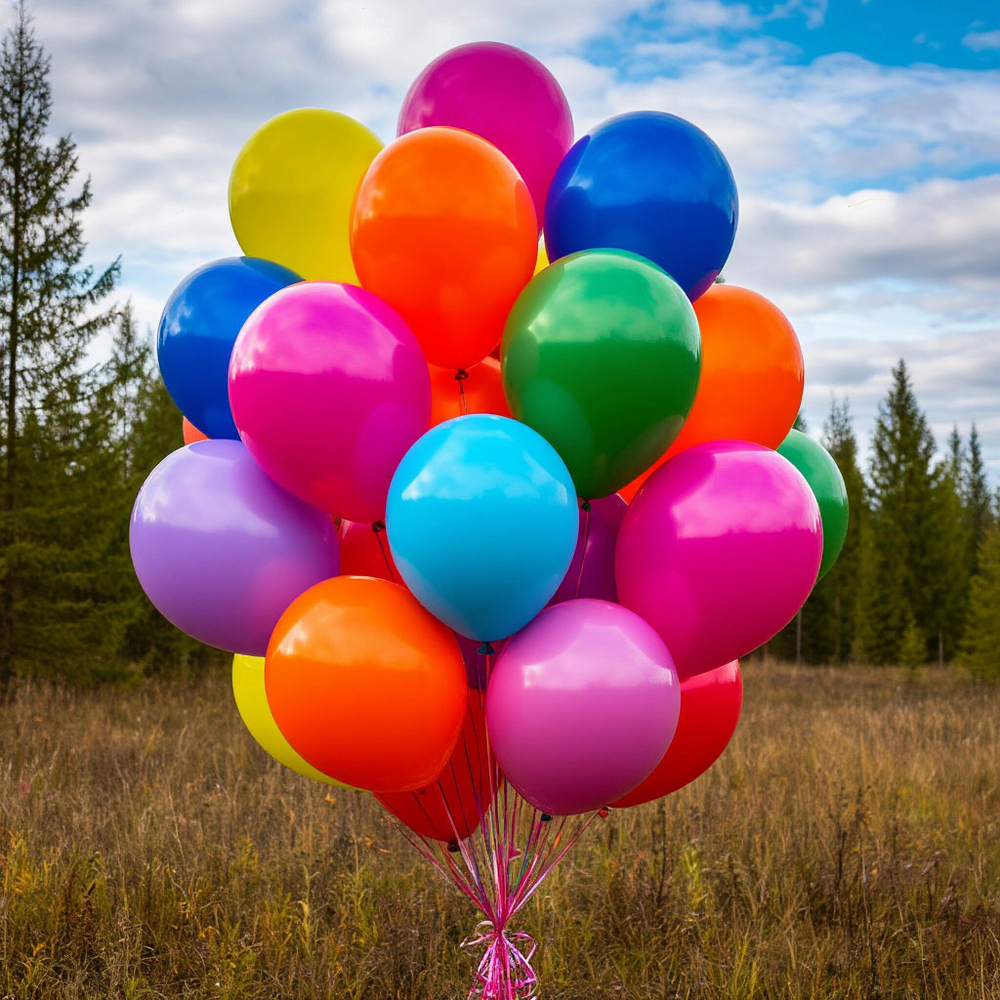 Разноцветный МИКС. АКЦИЯ! 30 гелиевых шаров