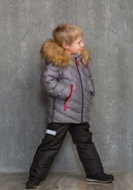 Комплект Айсберг р-р 104 серый/черный иск.мех