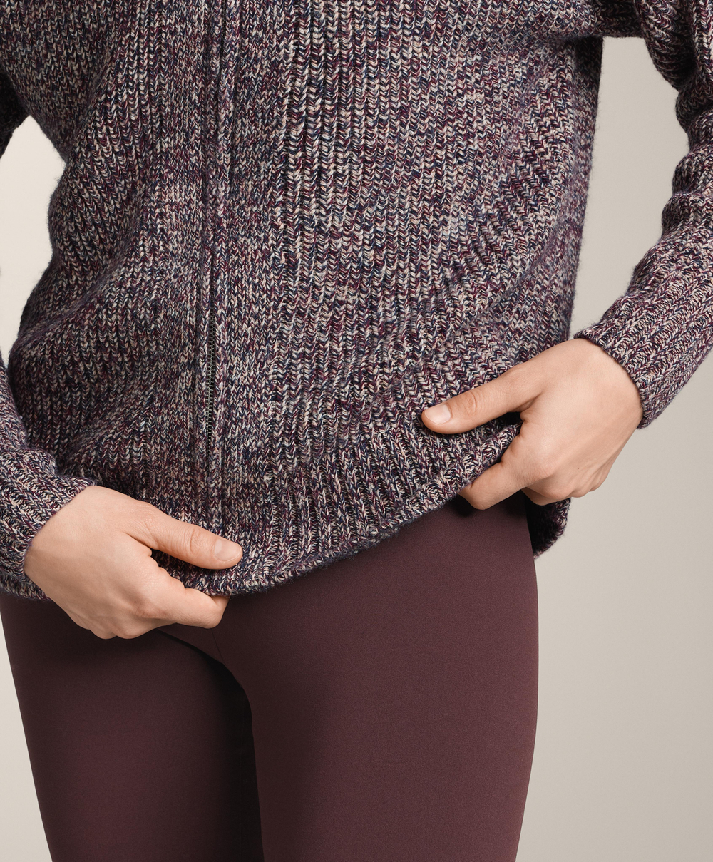 Oysho Вязаная толстовка с высоким воротником, бургунди