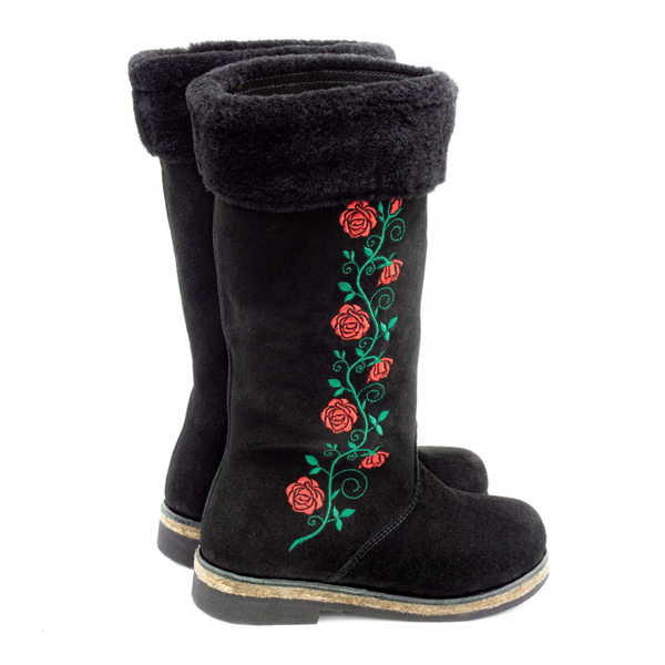 Унты женские из замши и мутона