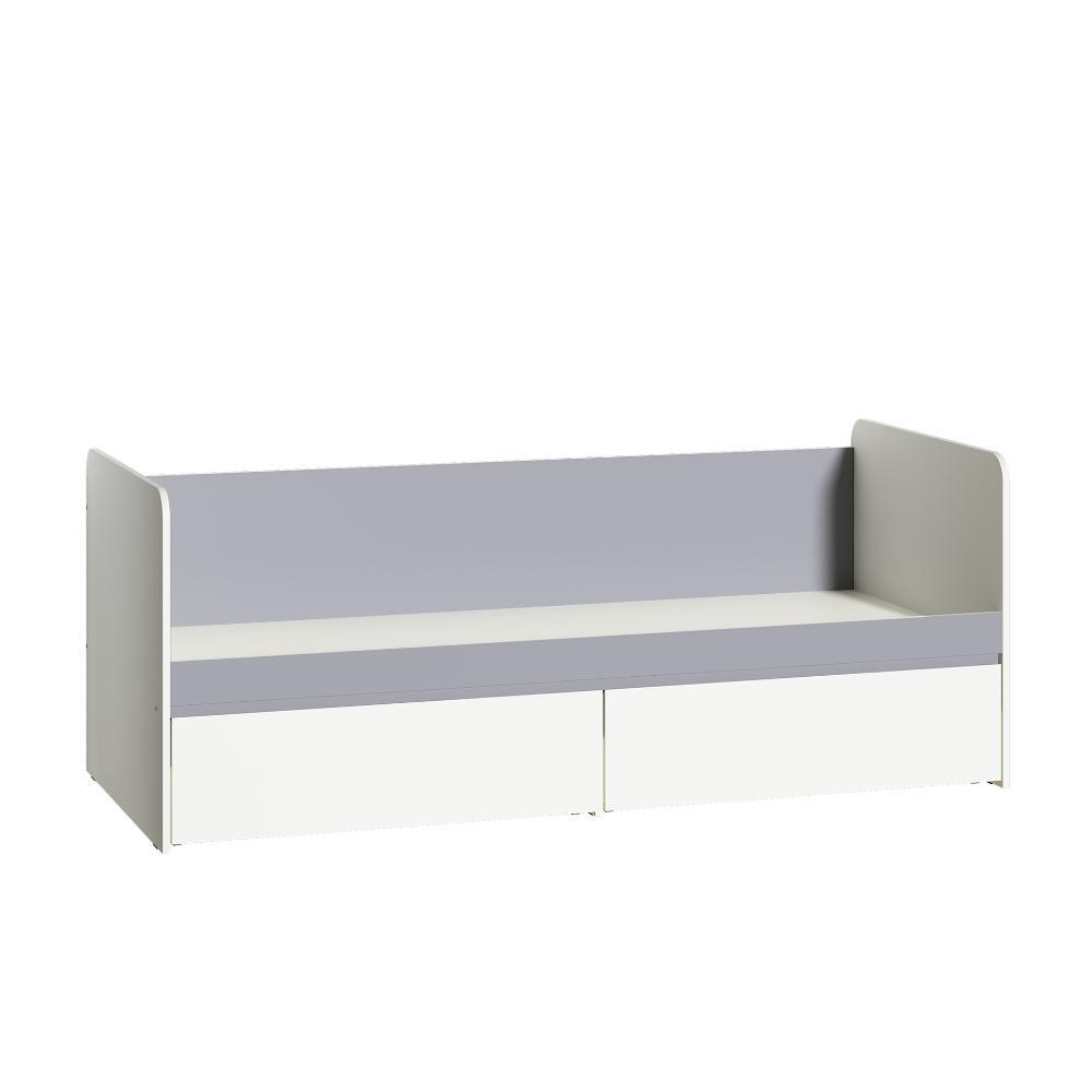 Торонто Кровать 11.39 Белый PE шагрень, Стальной Серый