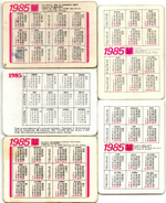 № 99 Набор из 5 переливных (стерео) Календариков . Мультфильмы СССР 1985 год.