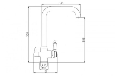 Смеситель Steel Hammer SH 725 INOX для кухонной мойки